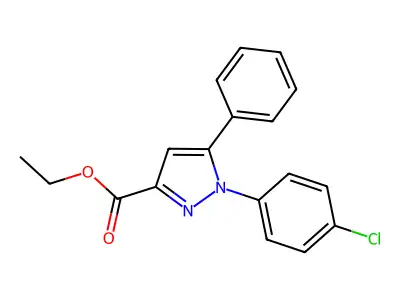 1H-Pyrazole-3-carboxylic acid, 1-(4-chlorophenyl)-5-phenyl-, ethyl ester structure