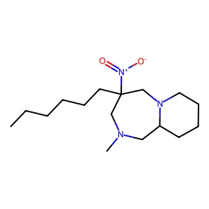 Pyrido[1,2-a][1,4]diazepine, 4-hexyldecahydro-2-methyl-4-nitro- structure