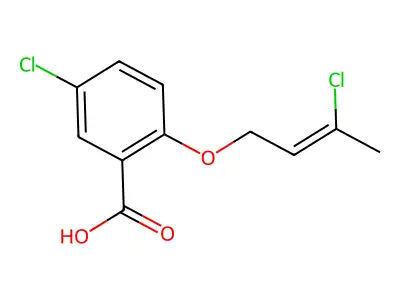 Benzoic acid, 5-chloro-2-[(3-chloro-2-butenyl)oxy]- structure
