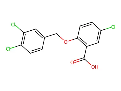 5-Chloro-2-[(3,4-dichlorobenzyl)oxy]benzoic acid structure