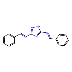 1H-1,2,4-Triazole-3,5-diamine, N,N'-bis(phenylmethylene)- structure