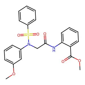 methyl 2-{[N-(3-methoxyphenyl)-N-(phenylsulfonyl)glycyl]amino}benzoate structure