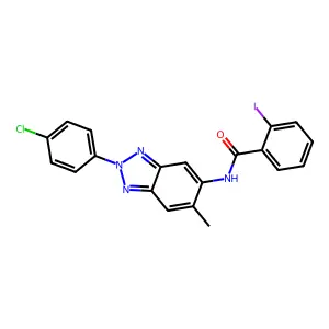 N-[2-(4-chlorophenyl)-6-methyl-benzotriazol-5-yl]-2-iodo-benzamide structure