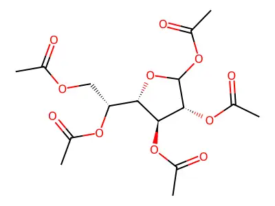 D-Galactofuranose, pentaacetate structure