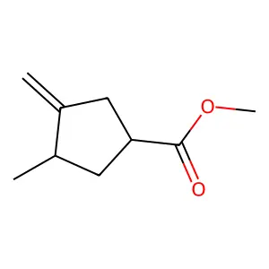 Cyclopentanecarboxylic acid, 3-methyl-4-methylene-, methyl ester structure
