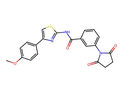 3-(2,5-dioxopyrrolidin-1-yl)-N-[4-(4-methoxyphenyl)-1,3-thiazol-2-yl]benzamide structure