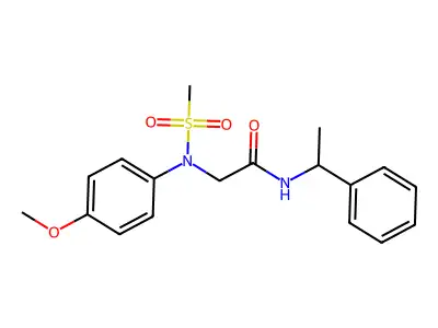 2-(4-methoxy-N-methylsulfonylanilino)-N-(1-phenylethyl)acetamide structure