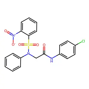 N-(4-chlorophenyl)-2-(N-(2-nitrophenyl)sulfonylanilino)acetamide structure