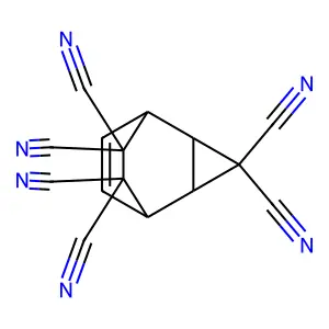 Tricyclo[3.2.2.0(2,4)]non-8-ene-3,3,6,6,7,7-hexacarbonitrile structure