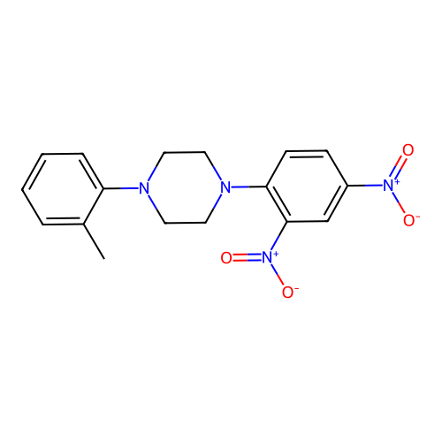 Piperazine, 1-(2,4-dinitrophenyl)-4-(2-methylphenyl)- structure