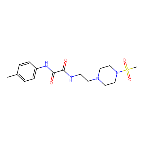 N'-(4-methylphenyl)-N-[2-(4-methylsulfonylpiperazin-1-yl)ethyl]oxamide structure