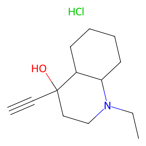 4-Quinolinol, 1-ethyl-4-ethynyldecahydro-, hydrochloride structure