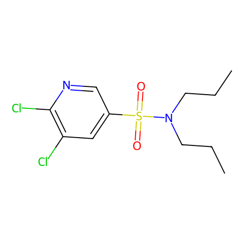 5,6-dichloro-N,N-dipropyl-3-pyridinesulfonamide structure