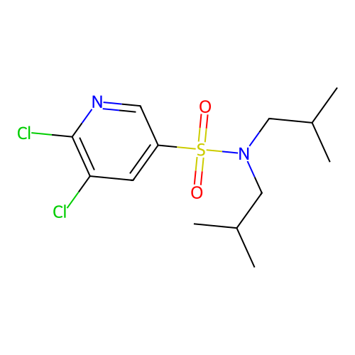 5,6-dichloro-N,N-diisobutyl-3-pyridinesulfonamide structure