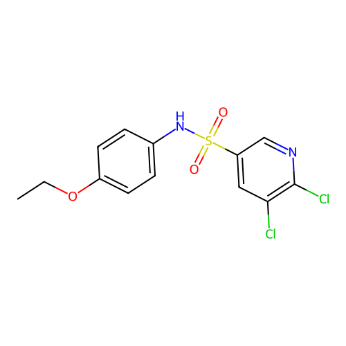 5,6-dichloro-N-(4-ethoxyphenyl)-3-pyridinesulfonamide structure