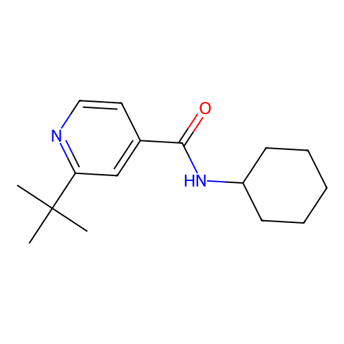 2-tert-butyl-N-cyclohexylpyridine-4-carboxamide structure