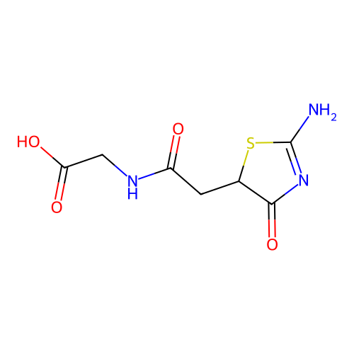 2-(2-(2-Imino-4-oxothiazolidin-5-yl)acetamido)acetic acid structure