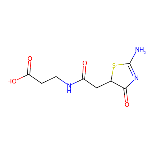 3-[2-(2-Imino-4-oxo-1,3-thiazolidin-5-yl)acetylamino]propanoic acid structure