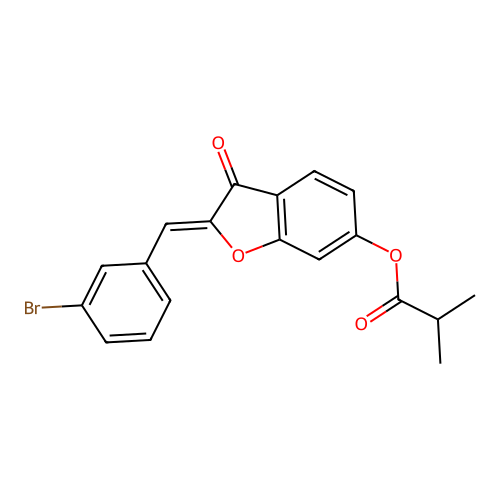 2-[(3-Bromophenyl)methylene]-3-oxobenzo[3,4-b]furan-6-yl 2-methylpropanoate structure