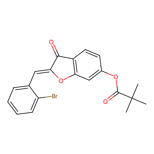 (2Z)-2-(2-bromobenzylidene)-3-oxo-2,3-dihydro-1-benzofuran-6-yl 2,2-dimethylpropanoate structure
