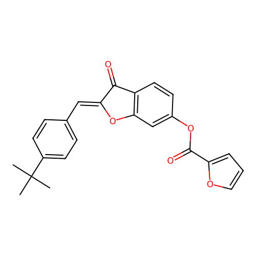 (Z)-2-(4-(tert-butyl)benzylidene)-3-oxo-2,3-dihydrobenzofuran-6-yl furan-2-carboxylate structure