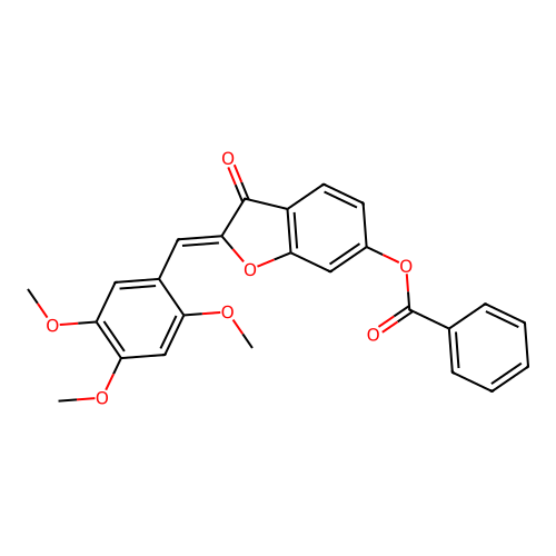 3-Oxo-2-[(2,4,5-trimethoxyphenyl)methylene]benzo[3,4-b]furan-6-yl benzoate structure