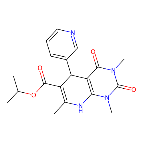 propan-2-yl 1,3,7-trimethyl-2,4-dioxo-5-(pyridin-3-yl)-1,2,3,4,5,8-hexahydropyrido[2,3-d]pyrimidine-6-carboxylate structure