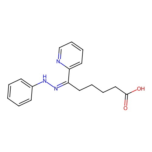 6-(Phenylhydrazinylidene)-6-pyridin-2-ylhexanoic acid structure
