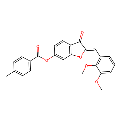 (2Z)-2-(2,3-dimethoxybenzylidene)-3-oxo-2,3-dihydro-1-benzofuran-6-yl 4-methylbenzoate structure