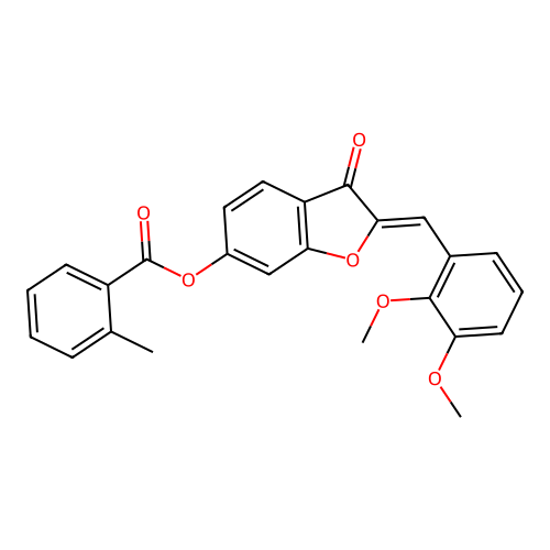 (2Z)-2-(2,3-dimethoxybenzylidene)-3-oxo-2,3-dihydro-1-benzofuran-6-yl 2-methylbenzoate structure