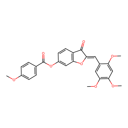 (Z)-3-oxo-2-(2,4,5-trimethoxybenzylidene)-2,3-dihydrobenzofuran-6-yl 4-methoxybenzoate structure