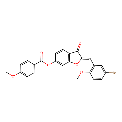 (Z)-2-(5-bromo-2-methoxybenzylidene)-3-oxo-2,3-dihydrobenzofuran-6-yl 4-methoxybenzoate structure