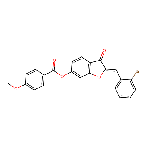 2-[(2-Bromophenyl)methylene]-3-oxobenzo[3,4-b]furan-6-yl 4-methoxybenzoate structure