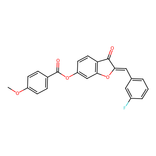 2-[(3-Fluorophenyl)methylene]-3-oxobenzo[3,4-b]furan-6-yl 4-methoxybenzoate structure