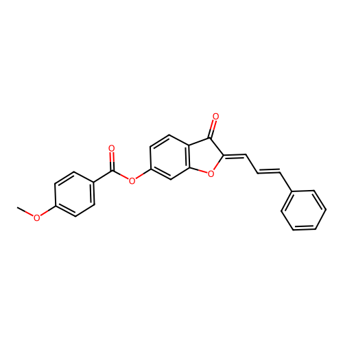 (Z)-3-oxo-2-((E)-3-phenylallylidene)-2,3-dihydrobenzofuran-6-yl 4-methoxybenzoate structure