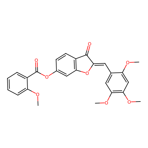 (Z)-3-oxo-2-(2,4,5-trimethoxybenzylidene)-2,3-dihydrobenzofuran-6-yl 2-methoxybenzoate structure