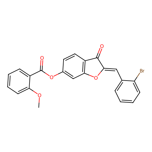 2-[(2-Bromophenyl)methylene]-3-oxobenzo[3,4-b]furan-6-yl 2-methoxybenzoate structure