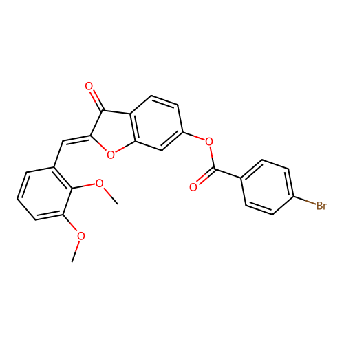 2-[(2,3-Dimethoxyphenyl)methylene]-3-oxobenzo[3,4-b]furan-6-yl 4-bromobenzoate structure
