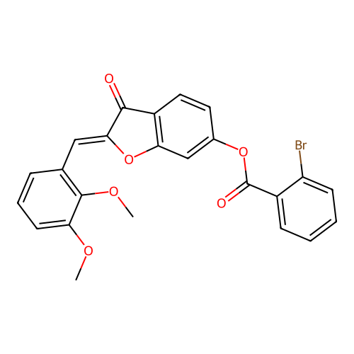 2-[(2,3-Dimethoxyphenyl)methylene]-3-oxobenzo[3,4-b]furan-6-yl 2-bromobenzoate structure