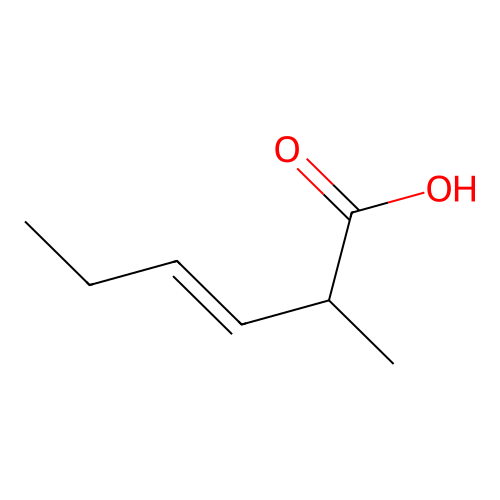 2-Methyl-3-hexenoic acid structure