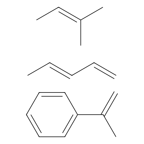 2-methylbut-2-ene;(3E)-penta-1,3-diene;prop-1-en-2-ylbenzene structure