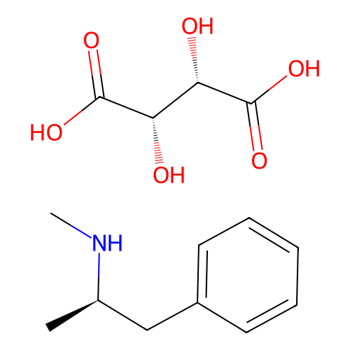 (S)-Methyl(alpha-methylphenethyl)ammonium (R-(R*,R*))-hydrogen tartrate structure