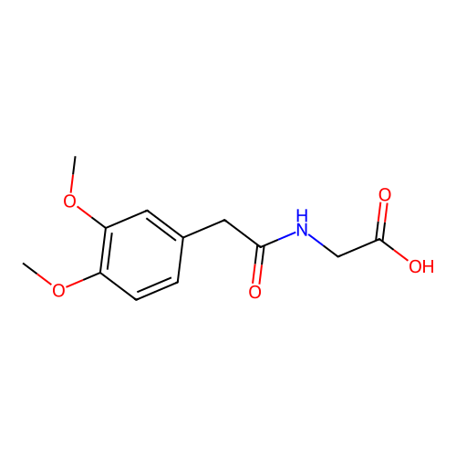 {[(3,4-Dimethoxyphenyl)acetyl]amino}acetic acid structure