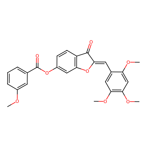 (Z)-3-oxo-2-(2,4,5-trimethoxybenzylidene)-2,3-dihydrobenzofuran-6-yl 3-methoxybenzoate structure