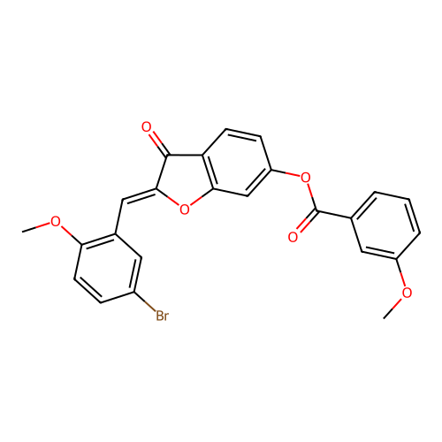 (Z)-2-(5-bromo-2-methoxybenzylidene)-3-oxo-2,3-dihydrobenzofuran-6-yl 3-methoxybenzoate structure