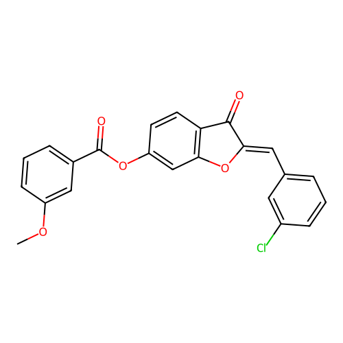 2-[(3-Chlorophenyl)methylene]-3-oxobenzo[3,4-b]furan-6-yl 3-methoxybenzoate structure