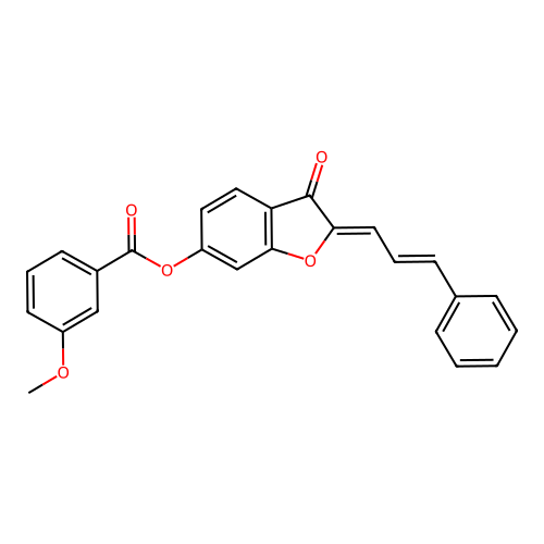(Z)-3-oxo-2-((E)-3-phenylallylidene)-2,3-dihydrobenzofuran-6-yl 3-methoxybenzoate structure