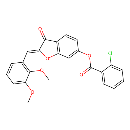 (Z)-2-(2,3-dimethoxybenzylidene)-3-oxo-2,3-dihydrobenzofuran-6-yl 2-chlorobenzoate structure