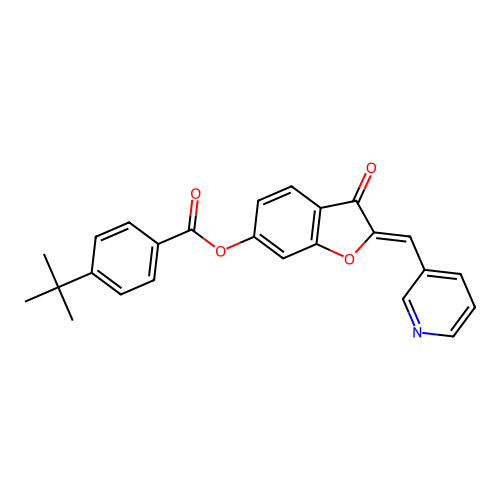 3-Oxo-2-(3-pyridylmethylene)benzo[3,4-b]furan-6-yl 4-(tert-butyl)benzoate structure