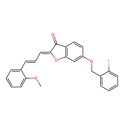 (Z)-6-((2-fluorobenzyl)oxy)-2-((E)-3-(2-methoxyphenyl)allylidene)benzofuran-3(2H)-one structure